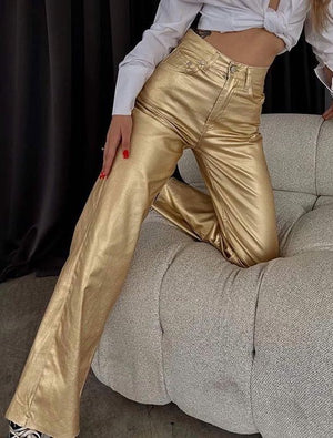 GOLD METALLIC PANT