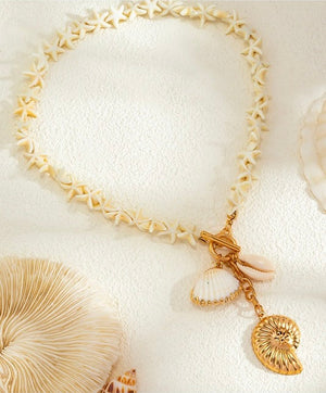 STARFISH SHELL BEAD NECKLACE