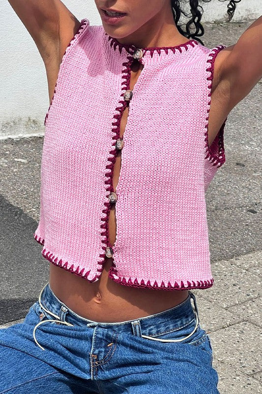 Knit Embroidered Top