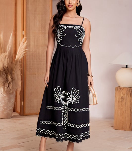 EMBROIDERY MIDI DRESS