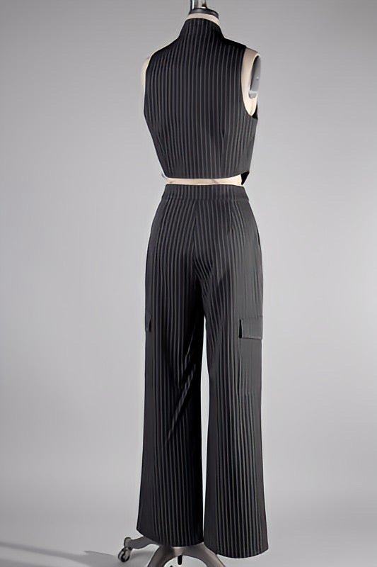 STRIPED MATCHING PANT SET