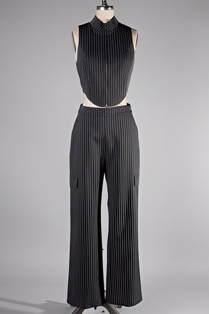 STRIPED MATCHING PANT SET