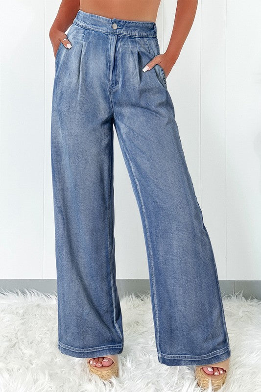 WIDE LEG HIGH WAIST JEANS